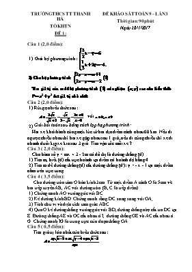Đề khảo sát Toán 9 - Lần 3
